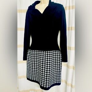 Venus Women Cotton Blended, Long Sleeve Fitted, Cowl Neckline Above Knee Dress S